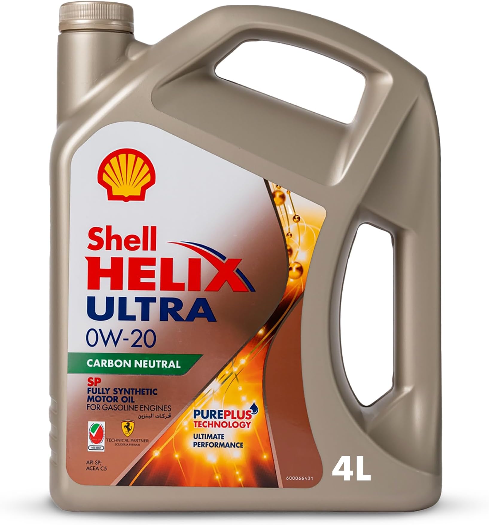 Shell Helix Ultra 0W-20 Carbon Neutral SP Fully Synthetic Motor Oil (15,000 kms, 4 litres, Pack of 1)