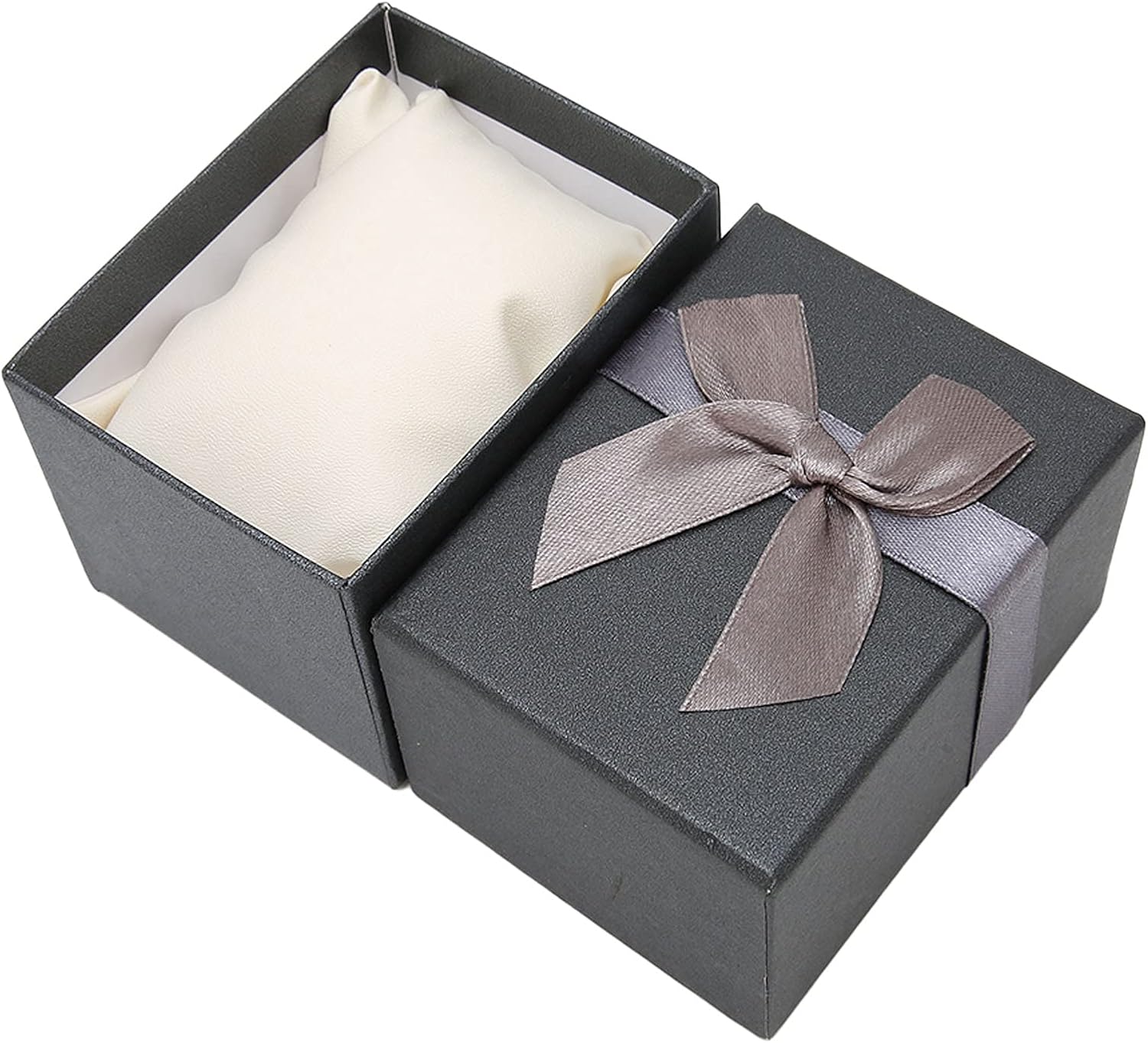 Jiawu Bowknot Watch Storage Box, Kraft Paper Gift Case (Black)