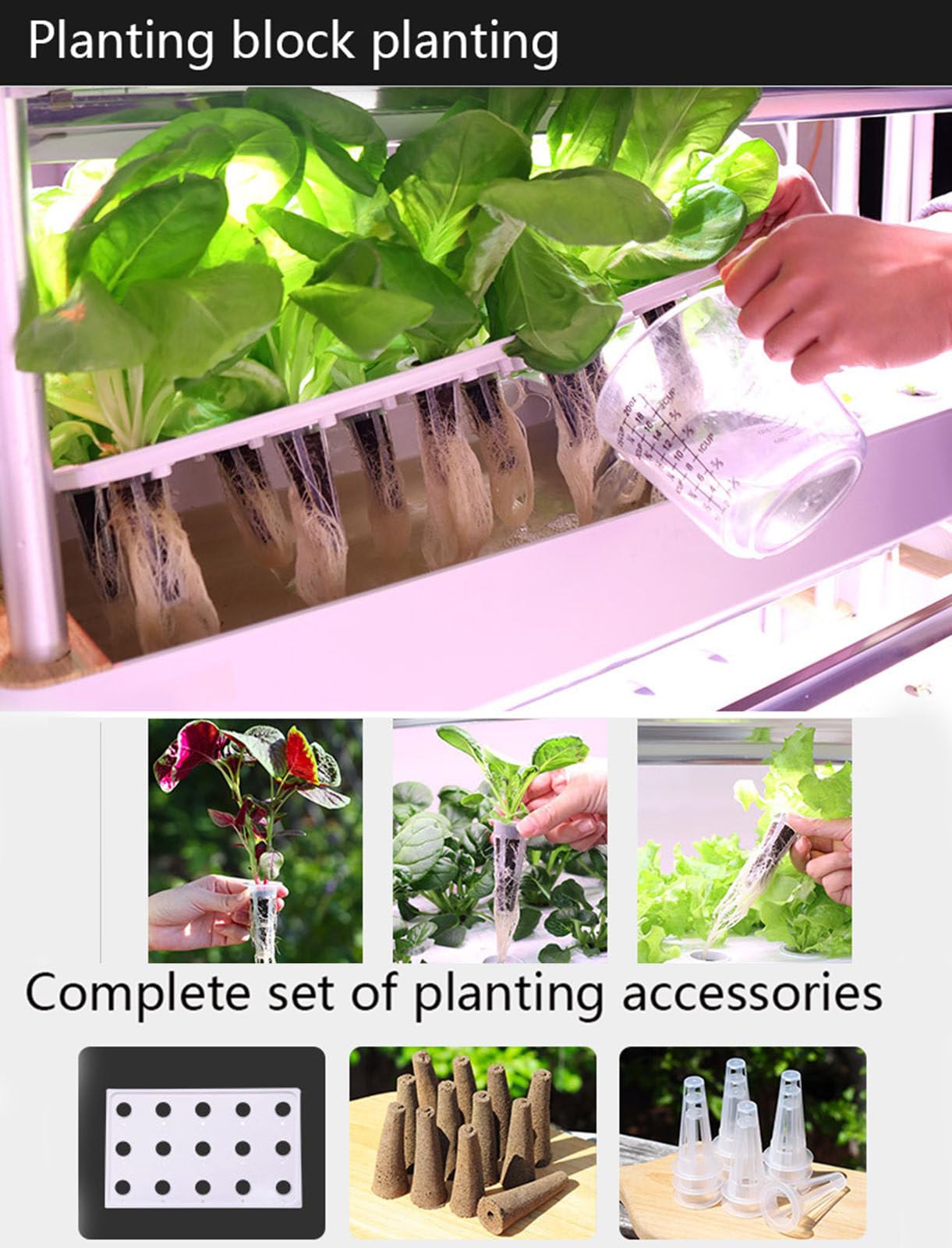 Amazon.co.jp: 屋内ガーデン水耕栽培システム、LED成長ライト付き48/64