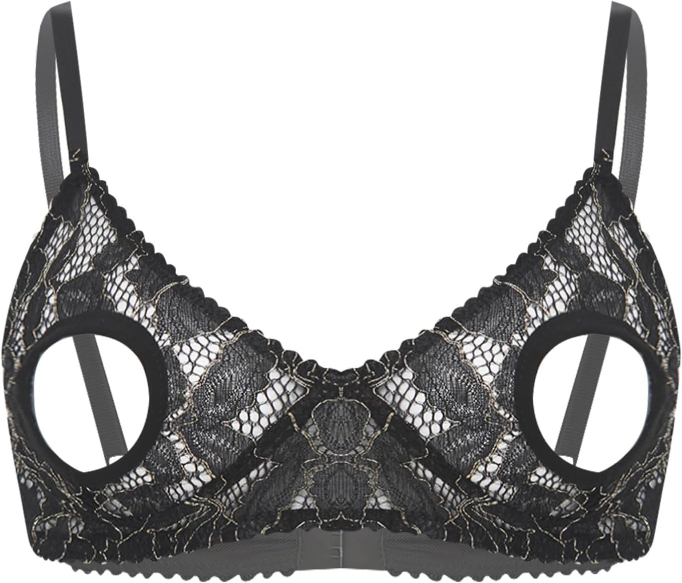 iiniim Womens Open Bust Open Cup Womens Lace Lingerie Bra Sheer See Through Bra Top Underwear Night Clubwear Loungewear Sleepwear