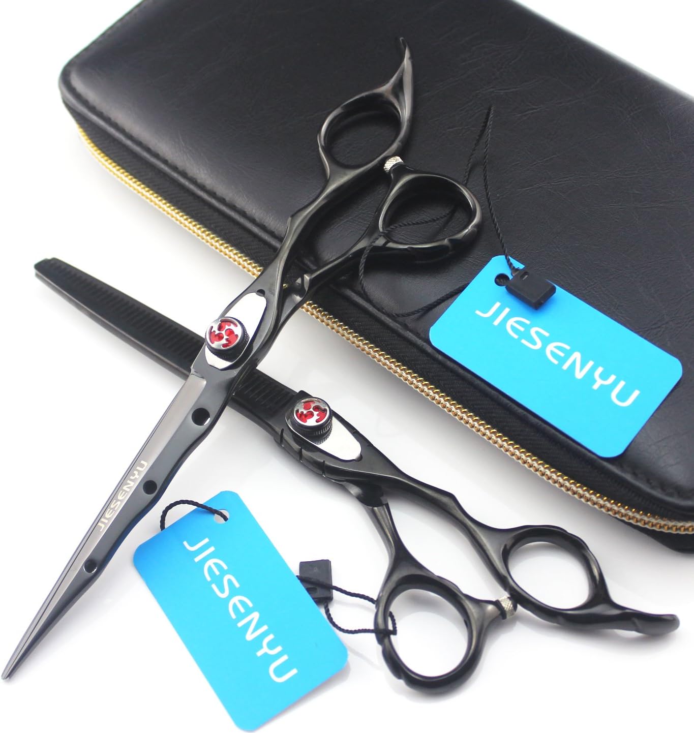 JIESENYU HIGH-END SERIES 7" Japanese 440C Stainless steel barber's scissors for professional hairdresser also be used as Professional Pet Grooming Cutting Scissors (Cutting and Thinning Scissors)