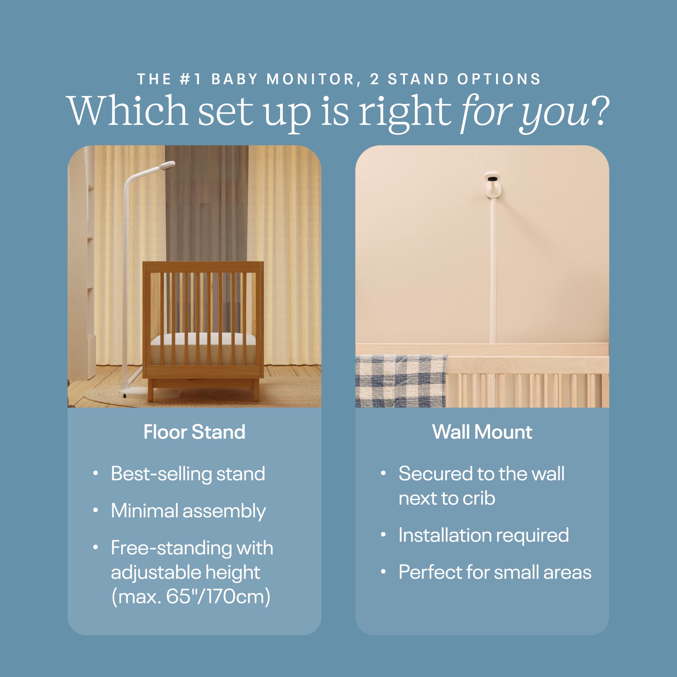 Nanit Ensemble Moniteur de bébé Professionnel Wi-FI 1080p, Alerte de Pleurs et de toux, Suivi du Sommeil, Support Mural, Surveillance des mouvements respiratoires, Compatible avec Smartphones et