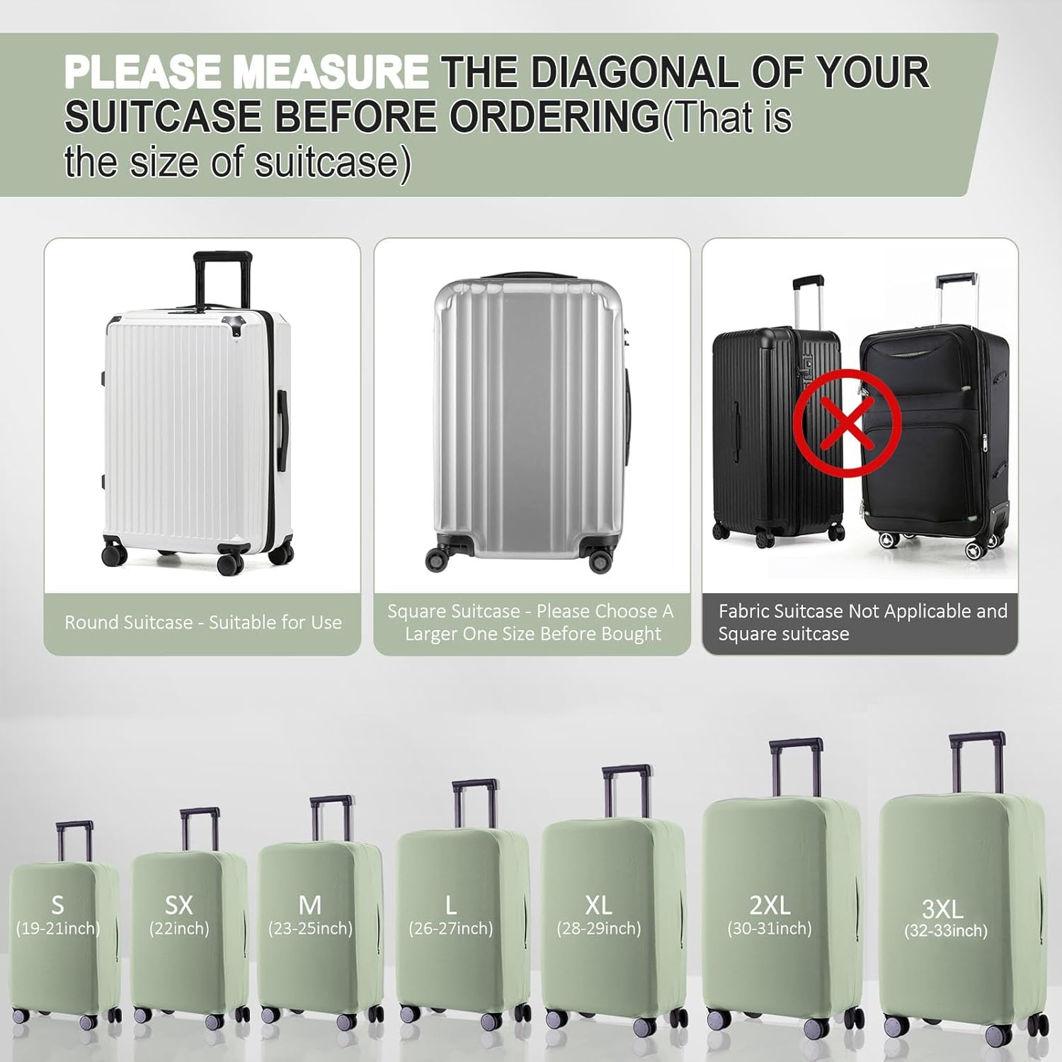 Travel Luggage Cover - Scratch-Resistant Fit 19-31 Inch Suitcase Protector (Cyan, S(19-21 inch)) - Image 5