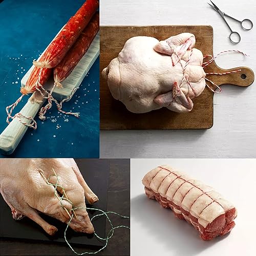 Miniatura 3 de Benvo Paquete de 2 cordel de algodón verde y blanco y rojo blanco cuerda de embalaje de Navidad cuerda