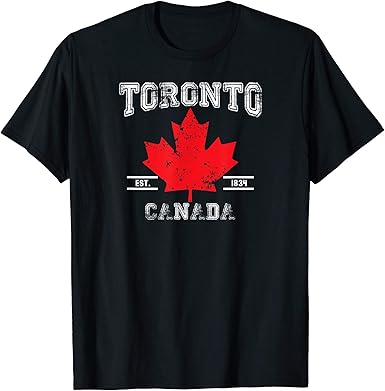 Amazon Com Toronto Canada Maple Leaf T Shirt Canadian Flag Shirt