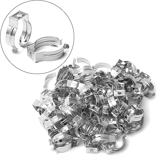 Miniatura 19 de Othmro Paquete de 100 clips T8 para tubo de luz LED, tubo fluorescente LED, acero al manganeso niquelado