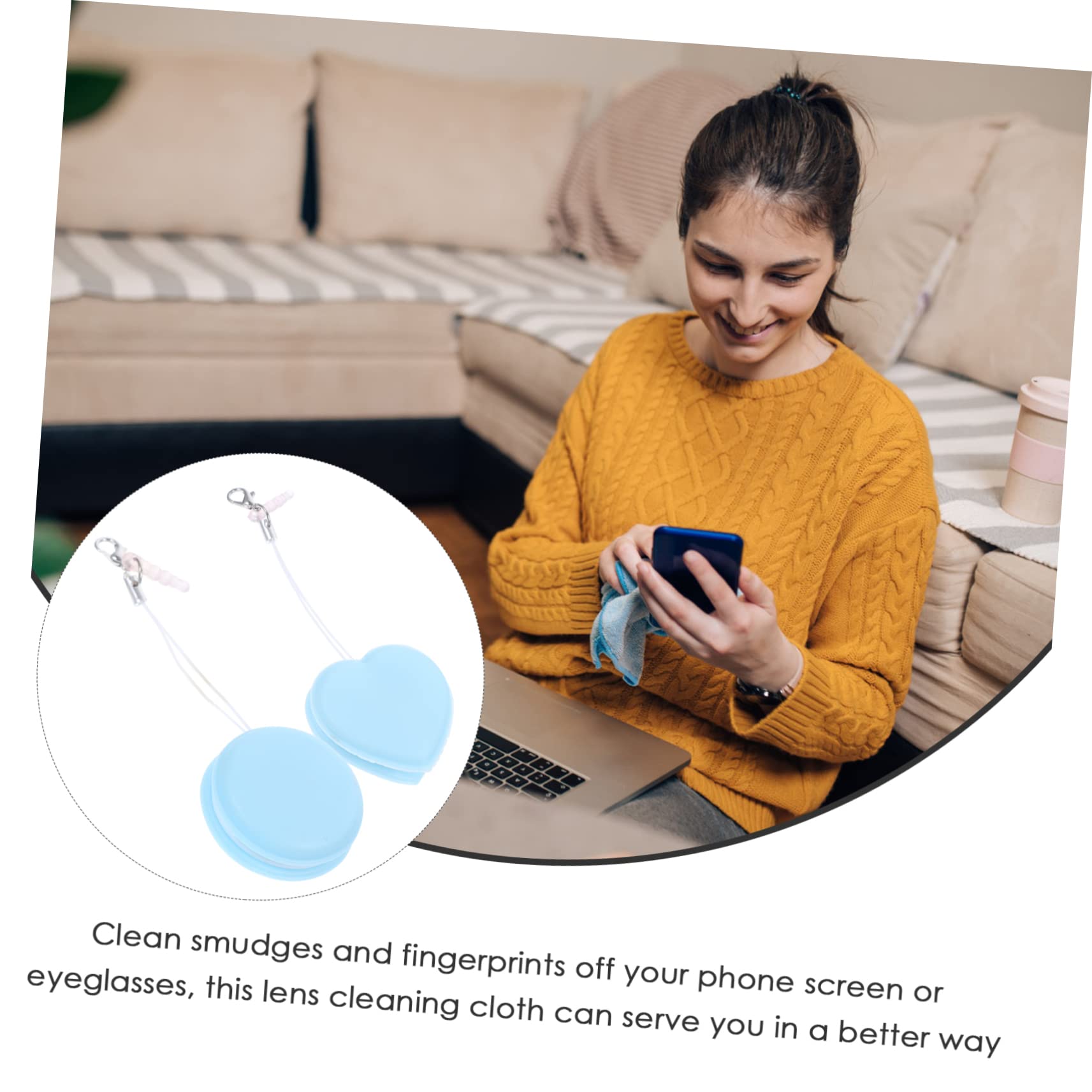 Healvian 8pezzi Panni Microfibra per Pulizia Schermi e Lenti di Strumenti per Pulizia per Occhiali Telefono e Fotocamere Comodi da Portare Borsa