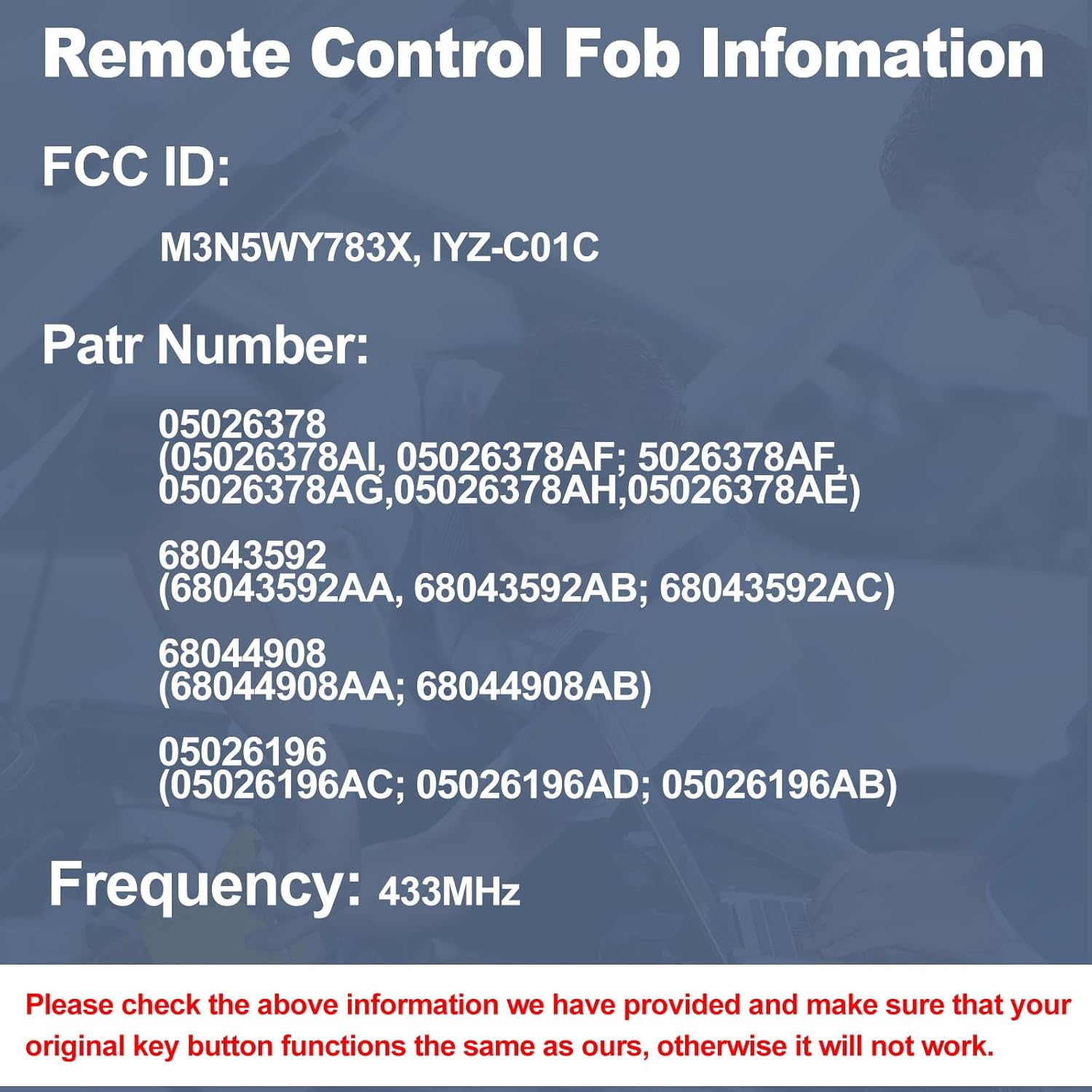 DIY Key Fob Replacement Fits for Dodge RAM 2009-2012, Grand Caravan Chrysler Town Country Jeep Grand Cherokee Keyless Entry Remote FCC ID:M3N5WY783X,IYZ-C01C with Interchangeable 3 & 4 Button