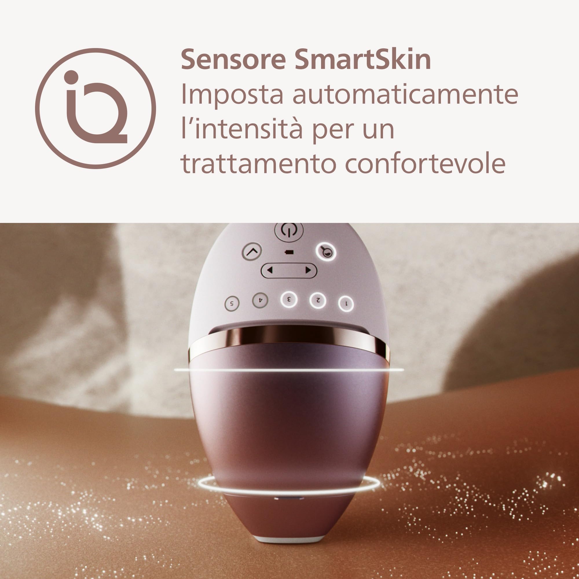 Philips Lumea 8000 Series, dispositivo di epilazione IPL, alternativa ai dispositivi di epilazione laser, con tecnologia SenseIQ, 4 accessori per corpo, rifinitore a penna Satin Compact, BRI949/00