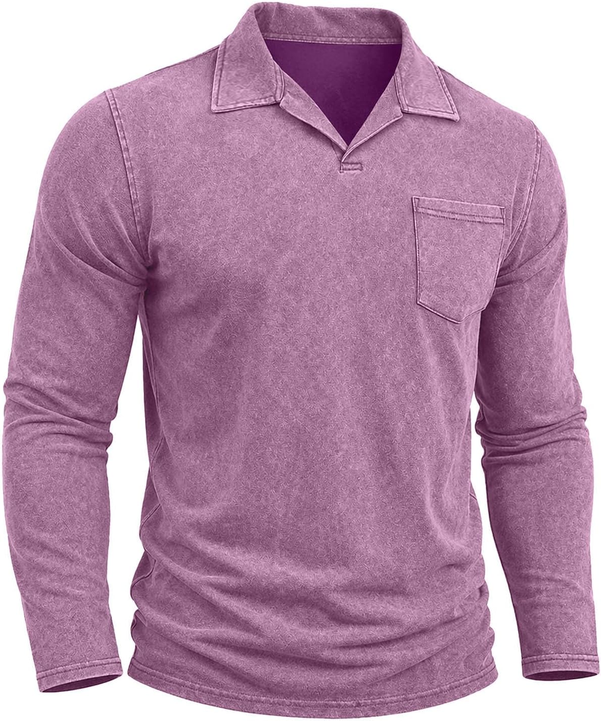 Men Vintage Washed Henley Top Long Sleeve V Neck Button Front Knit Shirt Soft Comfy Casual Fall Winter Layering Top