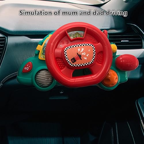Miniatura 6 de Juguete de volante para niños y niñas, mi primer juguete de conducción de simulación, función de conducción, señales de giro, bocina y música para
