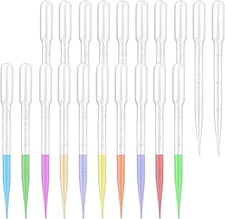 moveland 25PCS 3ML Plastic Dropper Pipettes, Disposable Eye Dropping Pipettes for Essential Oils, Home Use, Science Class, Lab Experiments, DIY Art