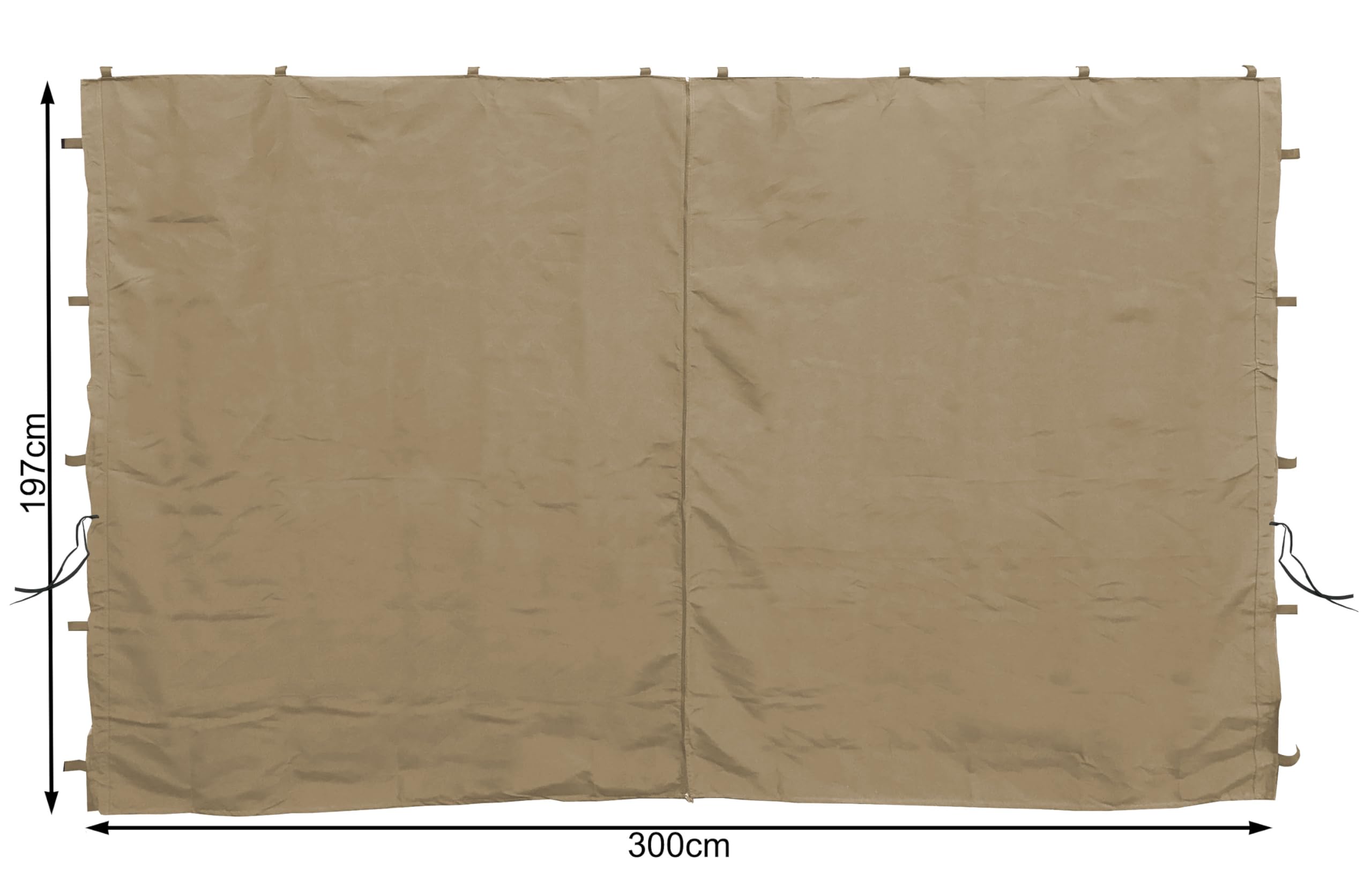 QUICK STAR 2 Pannelli Laterali con Zip 300x195cm per padiglioni 3x3m Parete Laterale Beige RAL 1001