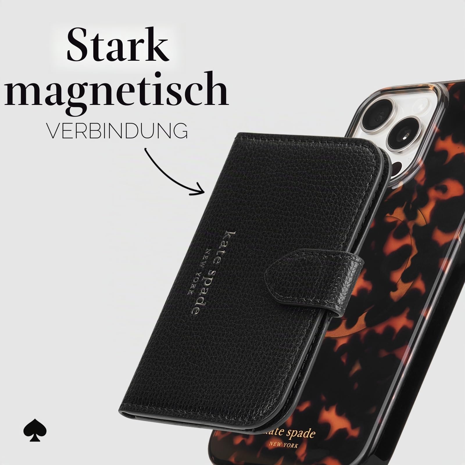 Kate Spade New York Morgan Magnetische Handy-Brieftasche/Kartenhalter – kompatibel mit MagSafe Wallet – Schwarz