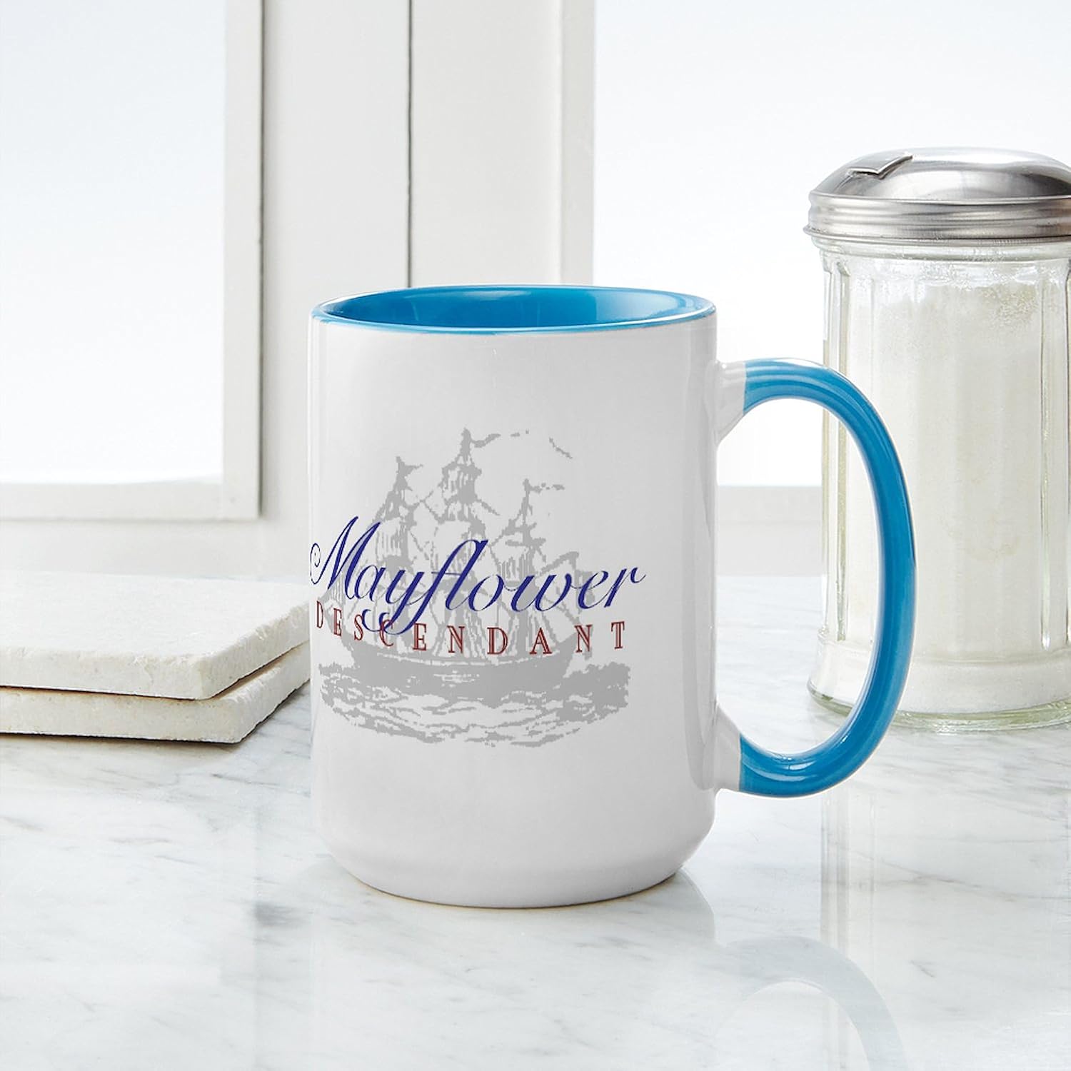 CafePress Mayflower Descendant Large Mug 15 oz (444 ml) Ceramic Coffee Mug