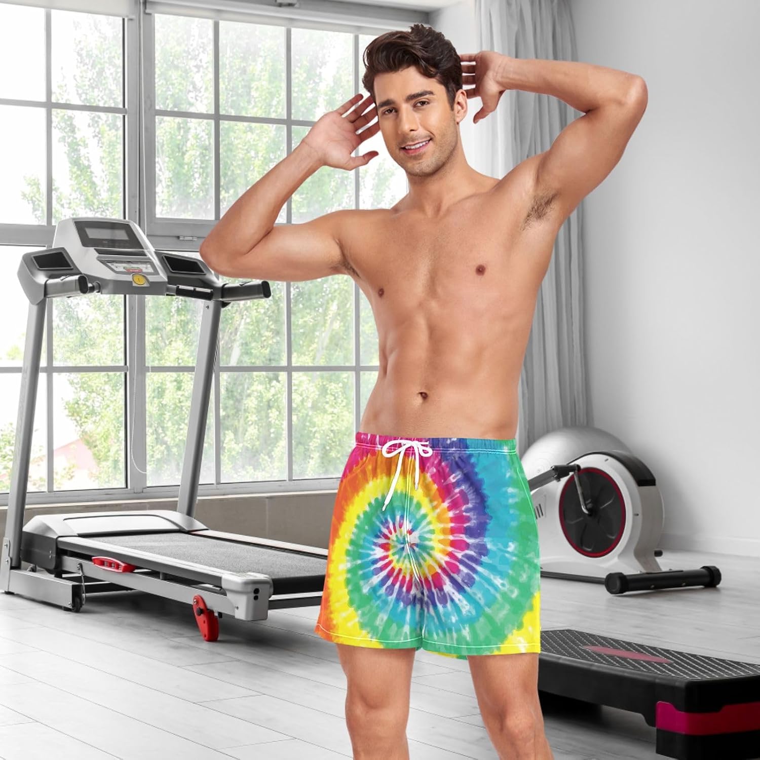 Men's Athletic Shorts 2 in 1 Quick Dry Workout Gym Running Shorts for Men S-XXL,Multicolord