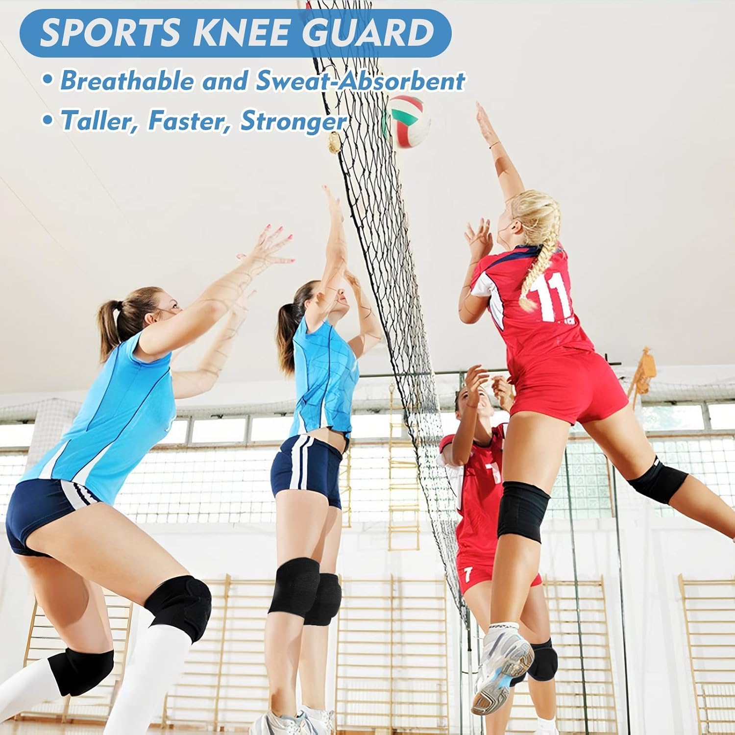 Elásticas Rodilleras, Unisex Rodillera, Rodilleras Voleibol, Rodillera Deportiva, Rodilleras EláSticas, Esponja Espesa Codera, para Fútbol Voleibol Baloncesto (28-45cm)