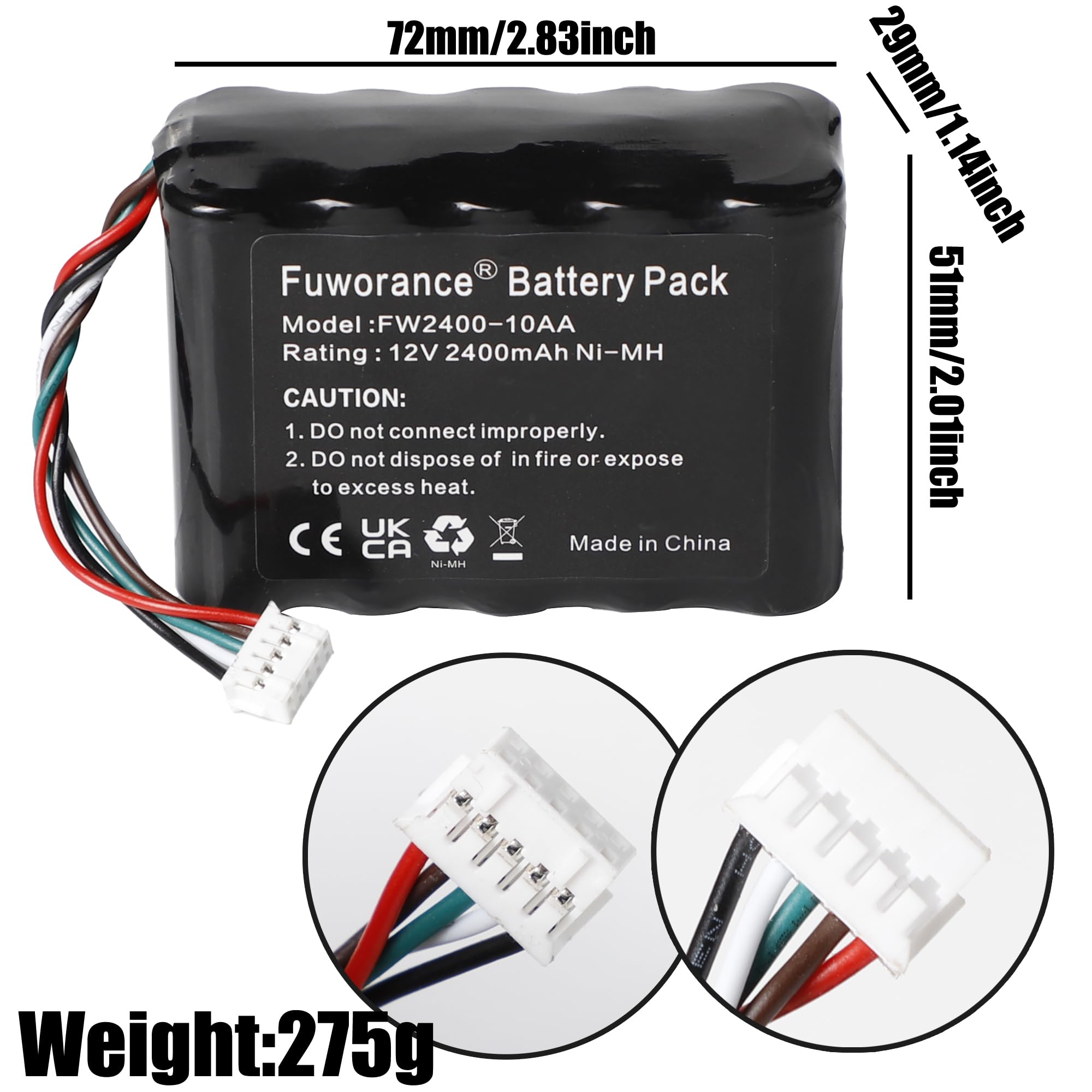 2400mAh 12V 533-000050 Batterie de Remplacement Compatible avec Logitech Squeezebox Radio, XR0001, X-R0001, HRMR15/5, 1NT210AAHCB10YMXZ NiMH Batterie avec Outils de réparation