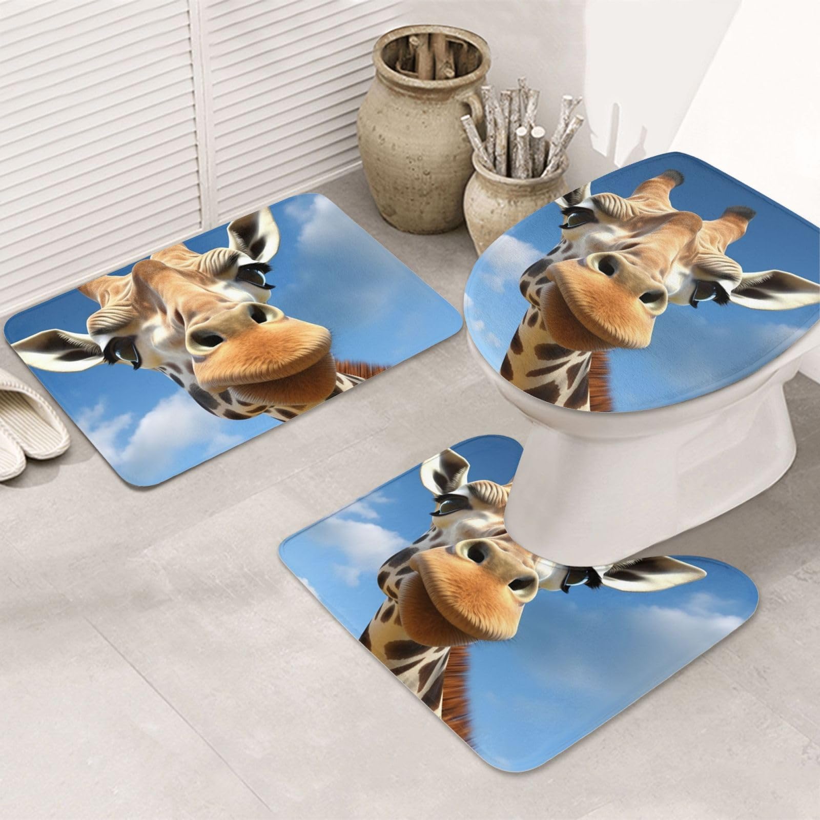 Tapis de bain antidérapants et absorbants ensemble 3 pièces U