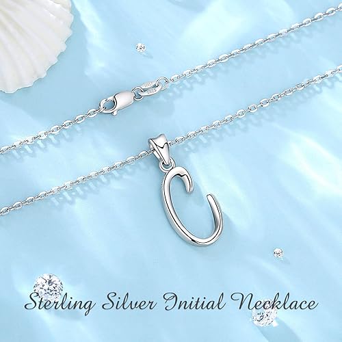 Miniatura 3 de EUDORA Collares de plata de ley con inicial para mujer clásicos de 26 letras sin cuello regalos para niñas hermanas madre e hija cadena de 18