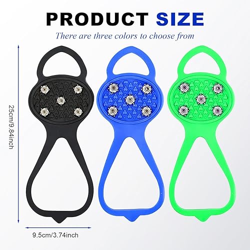 Miniatura 5 de Pinzas universales antideslizantes para zapatos de nieve con 5 dientes de acero, tacos de tracción, agarre de nieve y nieve, silicona antideslizante