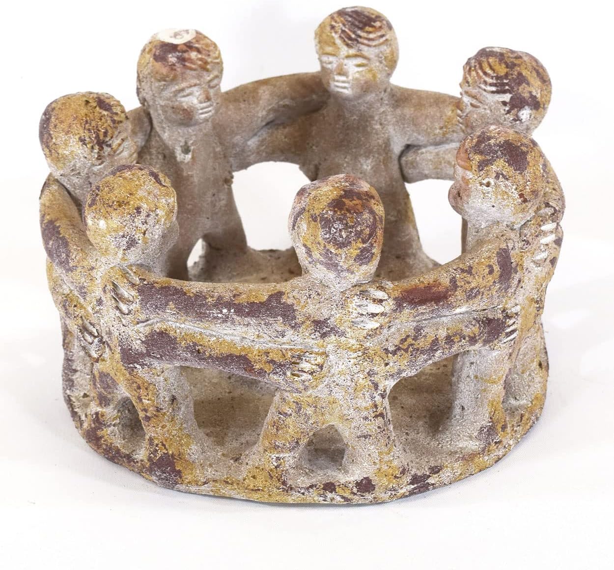 5in Tall Circle of Friends Pottery Candle Holder