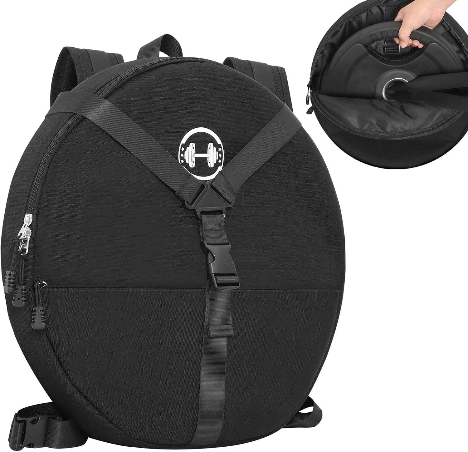 YEEGO DIRECT Weighted Backpack Weighted Vest for Fitness and Bodyweight Workouts, Adjustable Rucking Backpack with Padded Straps, 10 LBS barbell Weight Plate Ideal for Training