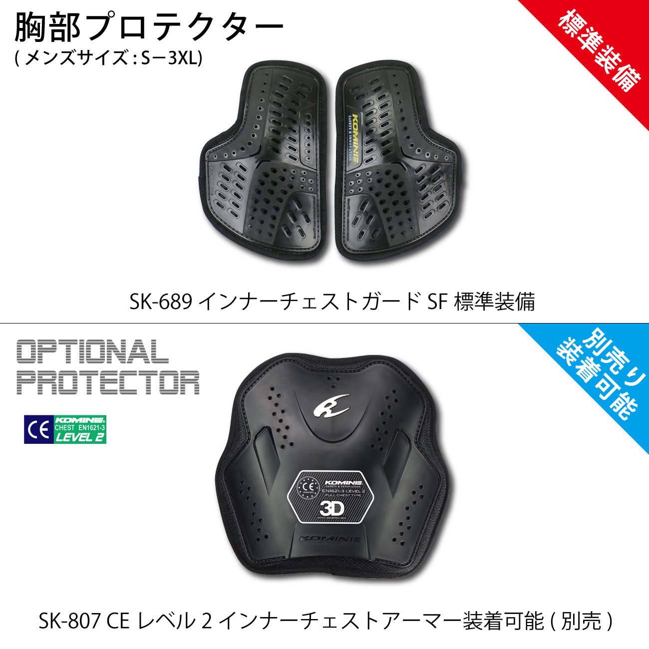 Amazon | コミネ(KOMINE) バイク用 プロテクトハーフメッシュ