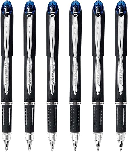 Uni-Ball Jetstream - Bolígrafo de punta redonda, 0.039 pulgadas, punta gruesa, 6 unidades (azul, negrita)