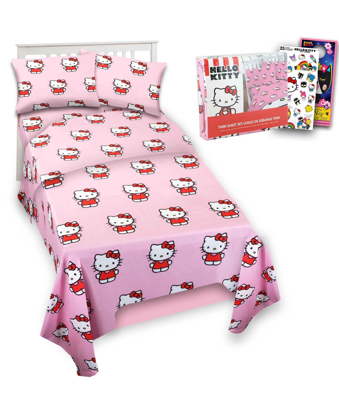 Hello Kitty Sheet Set - Bundle of Hello Kitty Bedding Including
