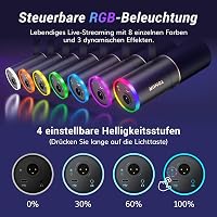 TONOR TD520S XLR/USB Gamer Mikrofon RGB Világítással - Podcast, Streaming és Stúdió Felvételekhez - PC, Mac, Android Kompatibilis Asztali Ál 2