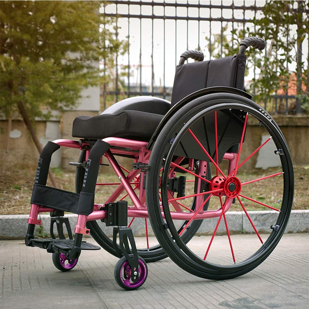 Wózek inwalidzki sport lekki transport mobilne wózki inwalidzkie ręczny samobieżny wózek inwalidzki, aluminiowe składane krzesło wygodne przenośne transpo