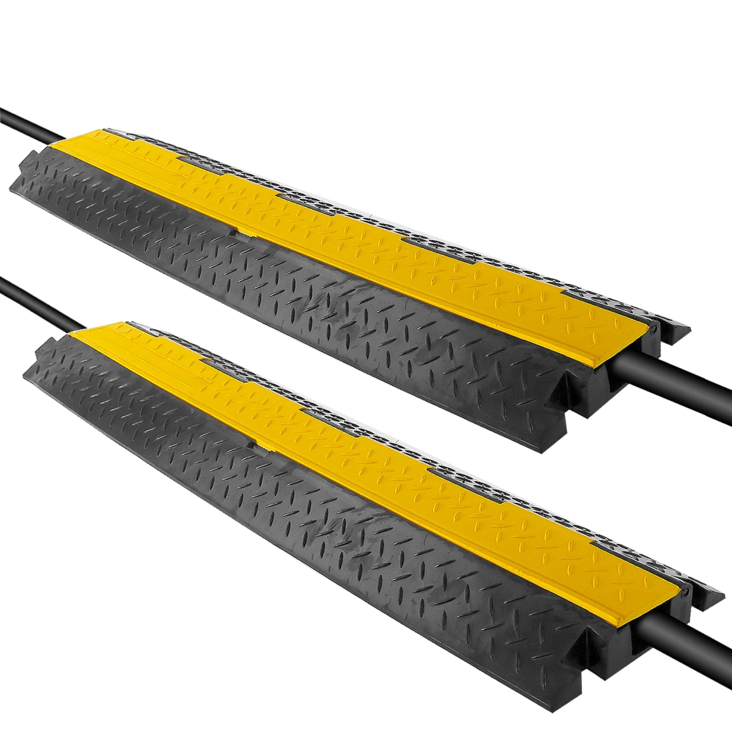 Pyle PCBLCO102X2 - Funda Protectora para rampa de Cables, Color Negro y Amarillo