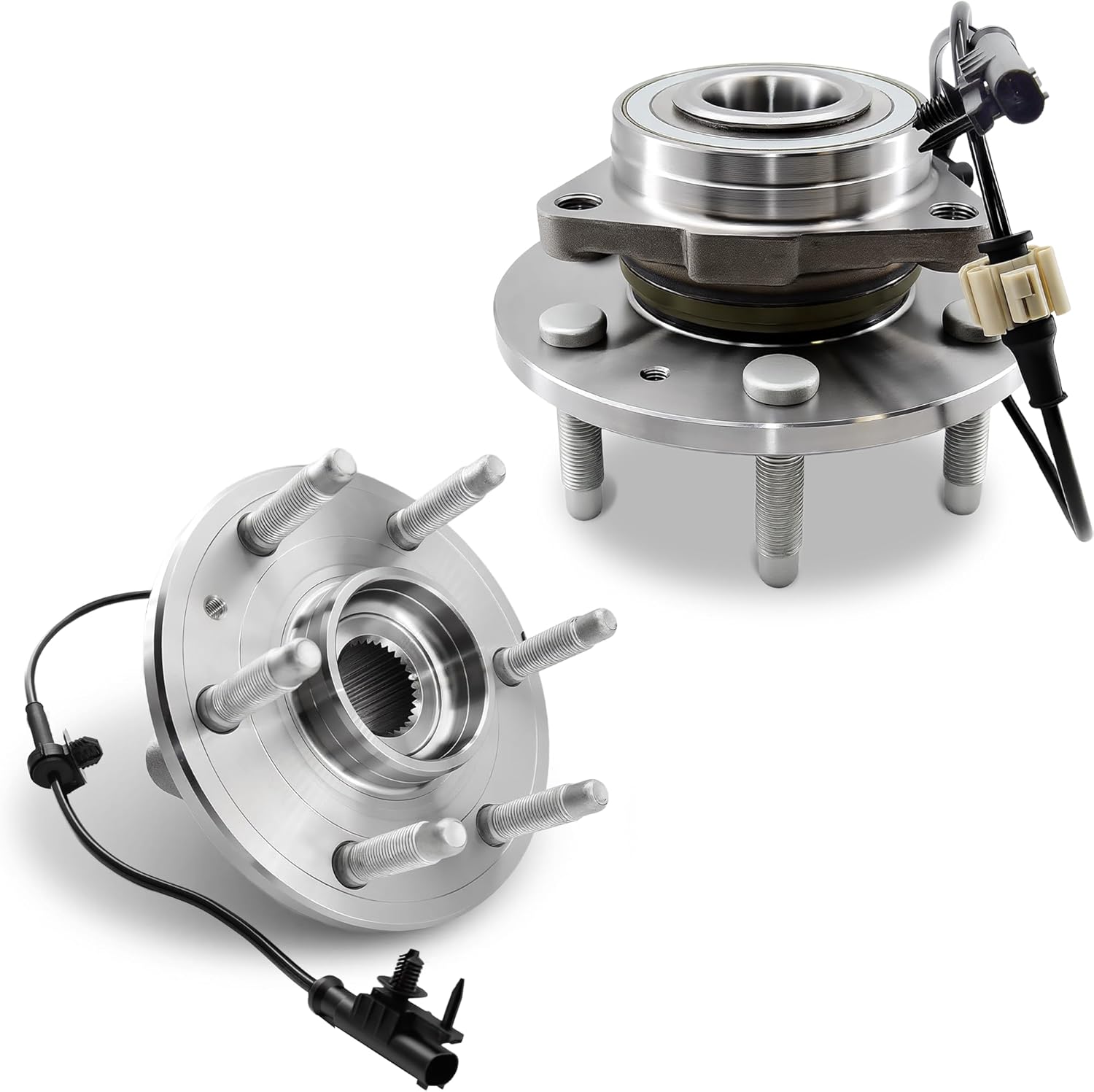 2Pcs 515096 [4WD AWD] Front Wheel Hub Bearing Assembly 6 Lugs w/ABS Compatible for Cadillac Escalade ESV EXT Chevy Silverado Suburban 1500 Tahoe Avalanche GMC Sierra Yukon XL 1500 2007-2014