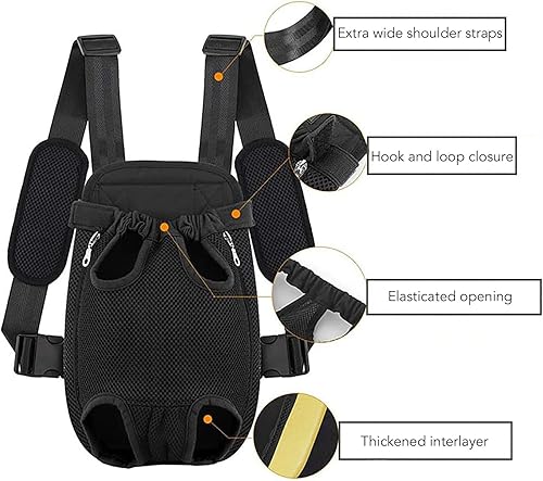 Miniatura 4 de Mochila para perros con correas anchas y hombreras, ligera y transpirable, ideal para ciclismo, senderismo, camping