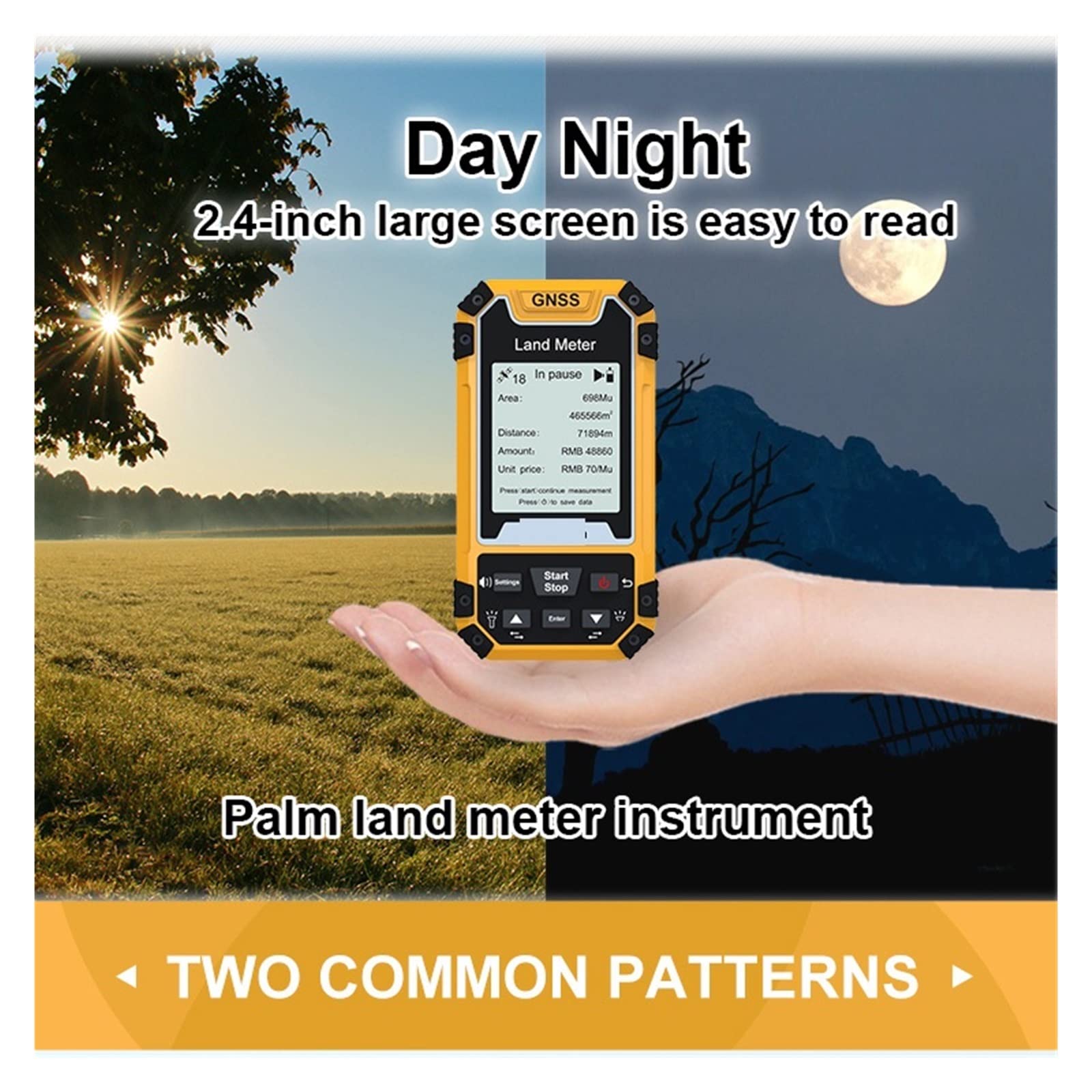 Mesureur de superficie de Terrain S1 Portable GPS GPS GLONASS SBAS BeiDou Compteur de Mesure de Terre Mesure de Montagne 2.4 Pouces écran Outil d'arpentage des Terres pour terrains montagneux