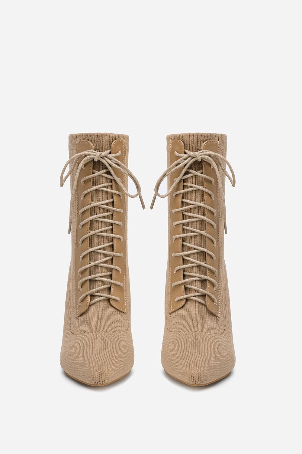 NEWBELLA Women's Knit Lace-Up Ankle Boots - Elastic Stretch Fit & Lightweight Walking Booties, Comfortable Casual Boots for All-Day Wear - Image 6