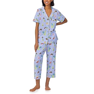 Bedhead PJs Cotton Knit Short Sleeve Cropped PJ Set Women