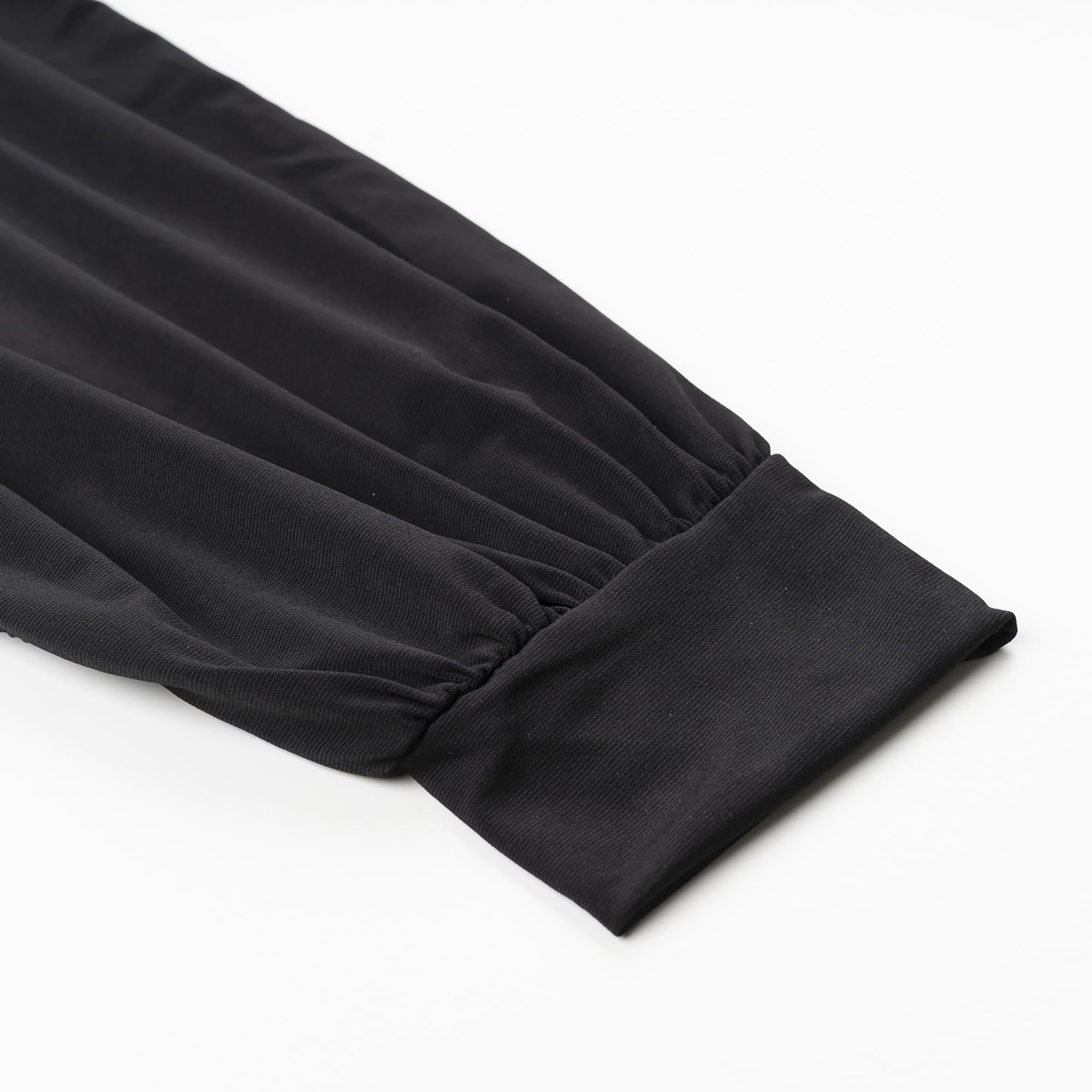 Damen Hose mit seitlicher Öffnung mit Pailiettenband verziehrt Fuer Tango und Latin, schwarz