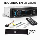 BOSS Audio Systems 625UAB Estéreo de coche DIN único con Bluetooth, sin reproductor de CD y DVD, receptor de radio AM/FM, entrada auxiliar, USB
