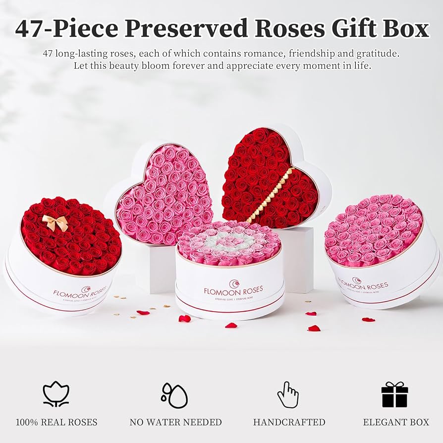 完売‼️ ALL ROSES LIVING PROOF Dash  Amazon.com: Flomoon Preserved Roses 47-Piece Real Forever