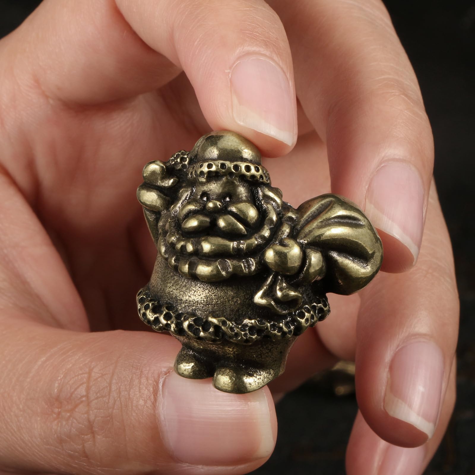 YANGPZFC Small Copper Brass Ornament Brass Statue For Desk Decor, Handcrafted Vintage Sculpture, 1