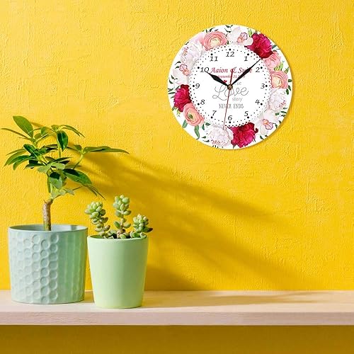 Miniatura 4 de The Geeky Days A True Love Story Never Ends Nombre personalizado Fecha de matrimonio Reloj de pared de cuarzo silencioso moderno Reloj de pared de