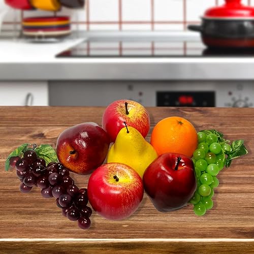 Miniatura 3 de Paquete de frutas artificiales, mezcla de frutas falsas para decoración del hogar, juego de frutas de simulación, decoración de fiesta de Navidad,