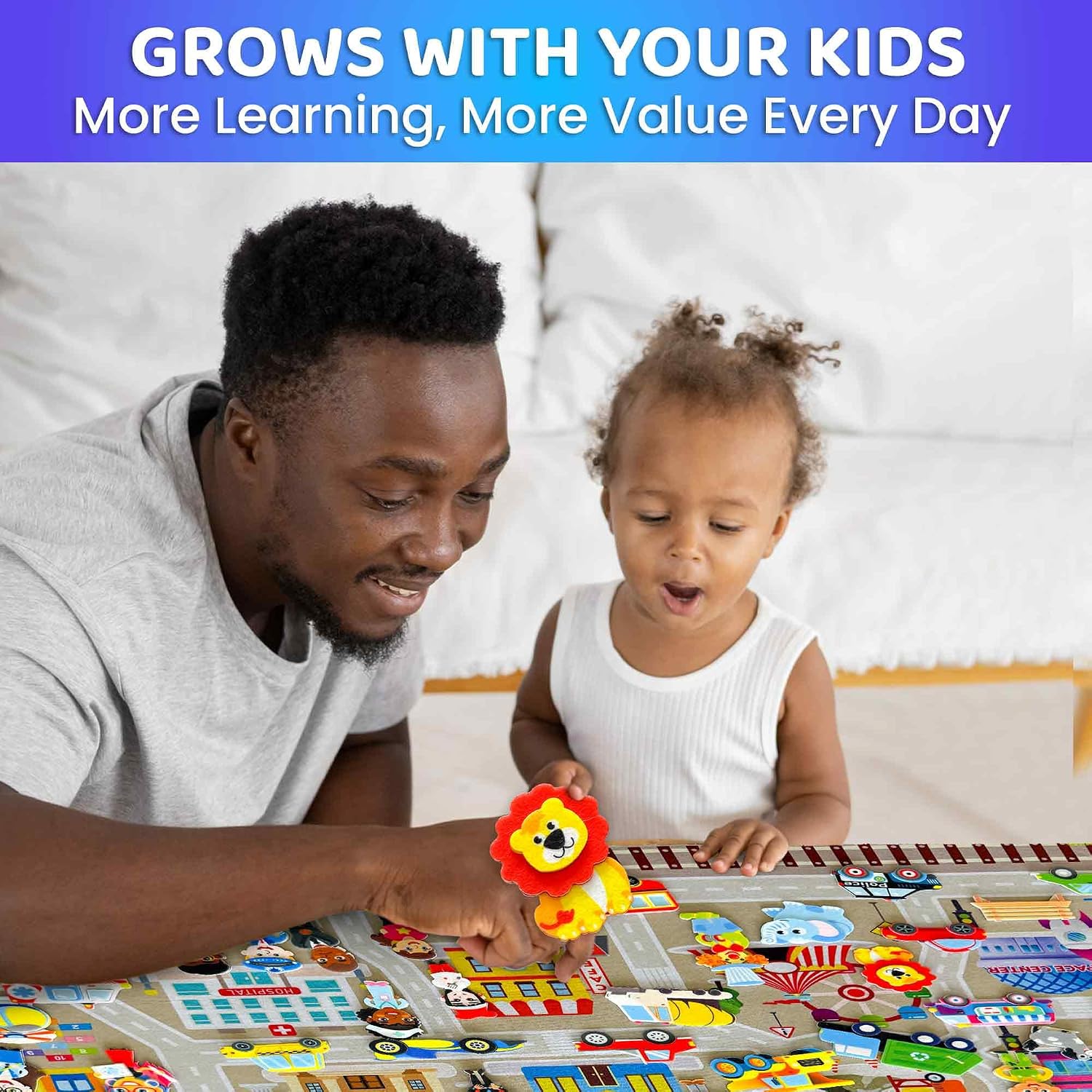 QUOKKA City Felt Board for Kids 3-5 Years Old - Social Emotional Preschool Learning Activities for Ages 3-5 - Educational Flannel Toy Speech Therapy Gift