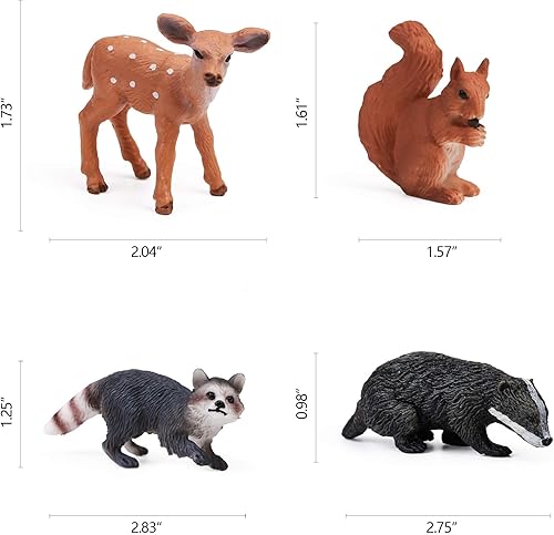 Miniatura 3 de 16 figuras de animales del bosque figuras de criaturas del bosque juguetes en miniatura adornos para pasteles regalo de cumpleaños para niños