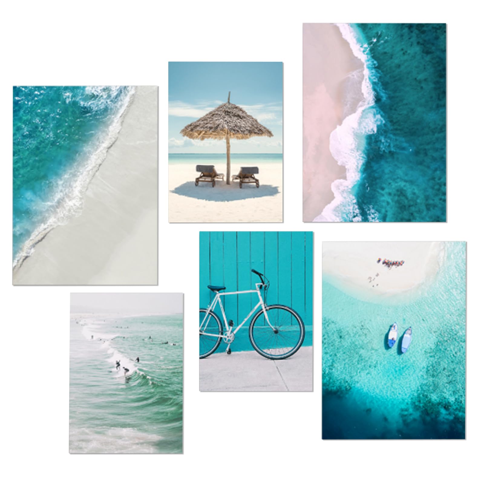 milaosk 6 Laminas Decorativas Pared,Cuadros Decoracion Salon Modernos Dormitorios Posters Decorativos Aesthetic Láminas Artísticas - Playa del Mar,Sin Marcos