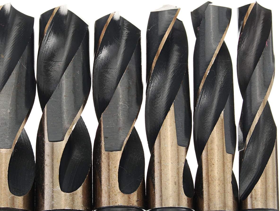 8pcs 1/2 Inch Round Shank HSS Twist Drill Bit Set