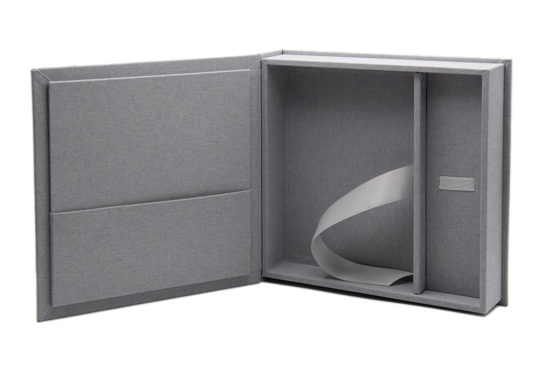 Élégante boîte à photos, avec fente USB, pour clés USB et tirages photo, 13 x 18 cm (sans USB), boîte de rangement, boîte de rangement, boîte à souvenirs, cadeau photo (gris, 21 x 21 x 5 cm)