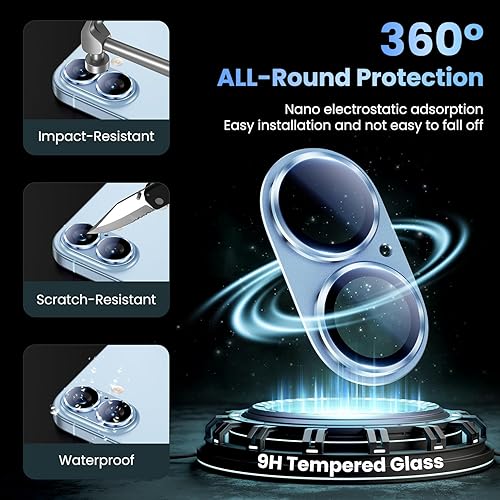 Vista 108 de Uyiton - Protector de lente de cámara de iPhone 13 Pro y 13 Pro Max, fuerte absorción, protección anticaídas, cubierta de cámara trasera, vidrio